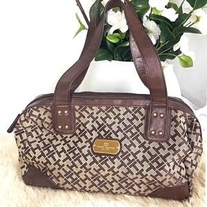 VTG 90's Tommy Hilfiger🦋Brown Tommy Monogram Duffel Bag♡Tote Bag